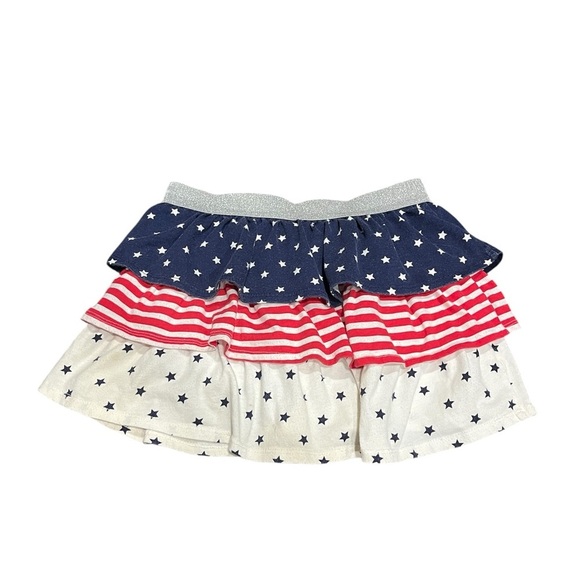 America Stars and Stripes Ruffled Skirt girls size 7-8 - Picture 2 of 3